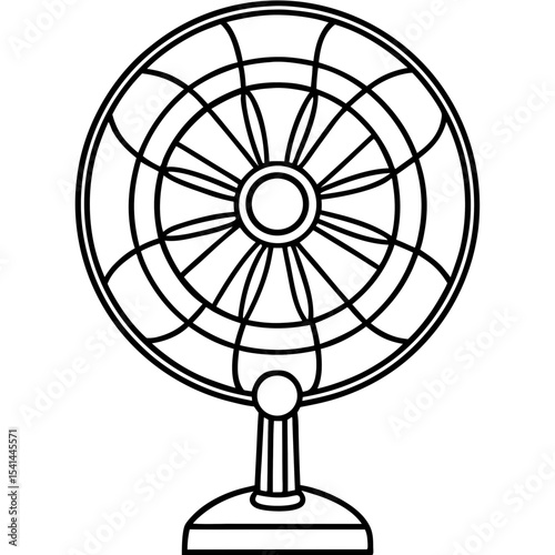 Bajaj Pedestal Fan line art vector