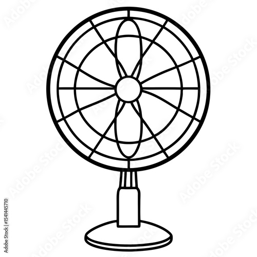 Bajaj Pedestal Fan line art vector