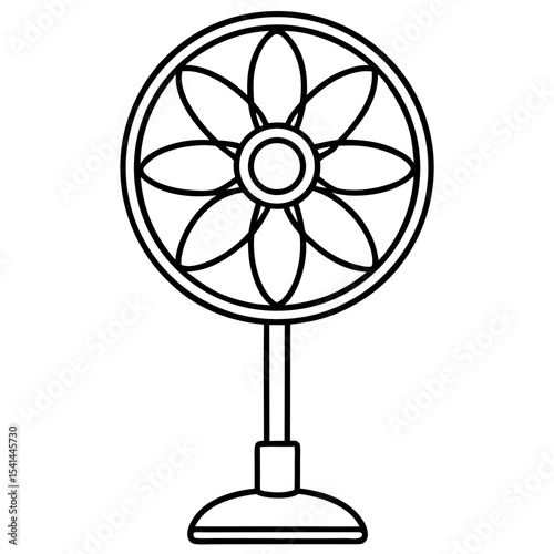 Bajaj Pedestal Fan line art vector