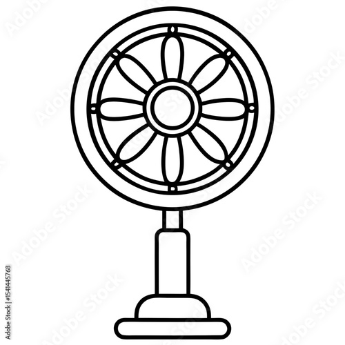 Bajaj Pedestal Fan line art vector