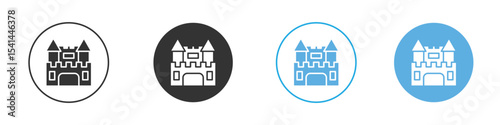 Castle icon Logo Template Design set