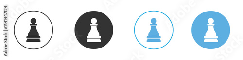 Chess pawn icon Logo Template Design set