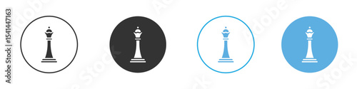 Chess queen icon Logo Template Design set