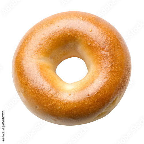 Plain bagel isolated on white background