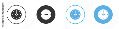 Clock face icon Logo Template Design set