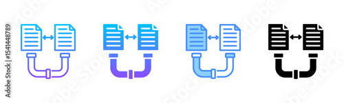 Data Pipeline Multi Style Icon Set