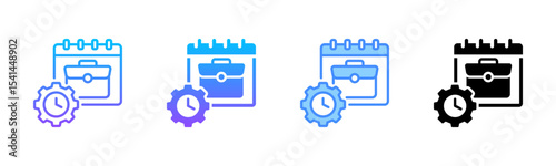Job Schedule Multi Style Icon Set