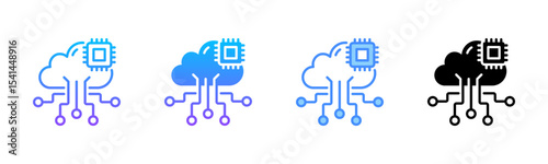 Cloud Computing Multi Style Icon Set
