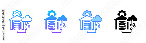 Data Warehouse Multi Style Icon Set