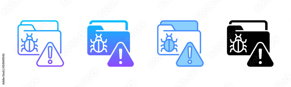 Obraz premium Debugging Multi Style Icon Set