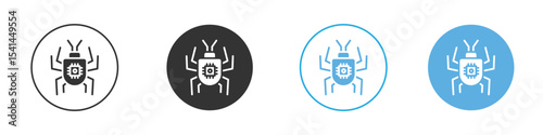 Computer bug icon Logo Template Design set