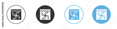 Convection turbofan stove icon Logo Template Design set