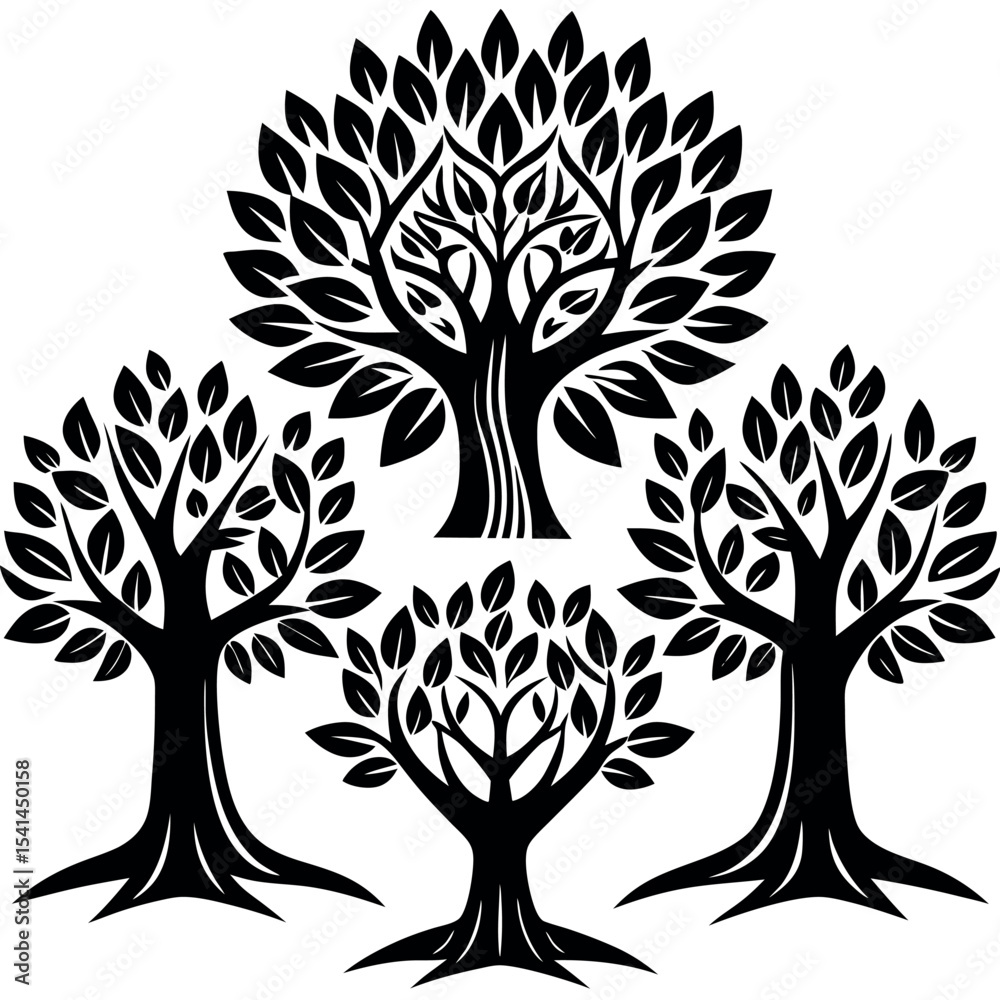 Obraz premium Trees and Roots Silhouette Collection