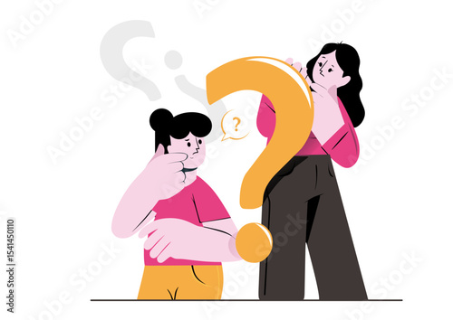 Flat People pondering questions and ideas