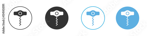 Corkscrew icon Logo Template Design set