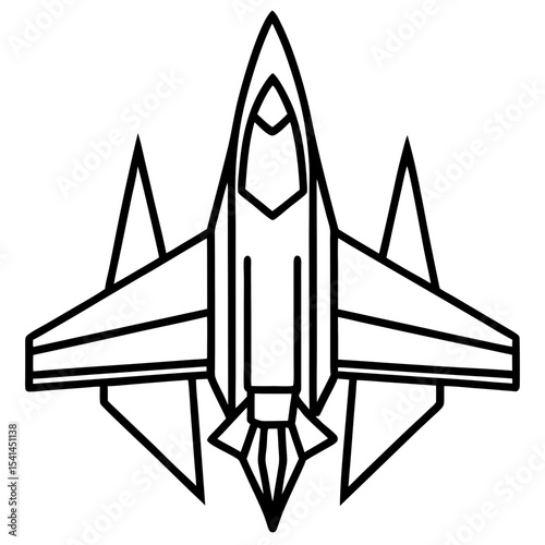figter jet line art vector