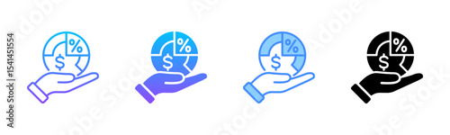 Profit Margin Multi Style Icon Set
