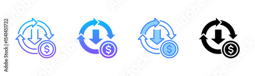 Operational Cost Multi Style Icon Set