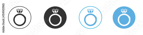 Diamond ring icon Logo Template Design set