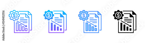 Depreciation Multi Style Icon Set