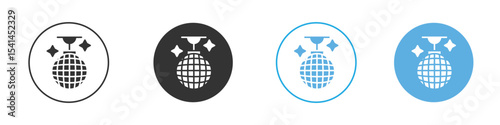 Disco ball icon Logo Template Design set