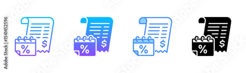 Tax Multi Style Icon Set