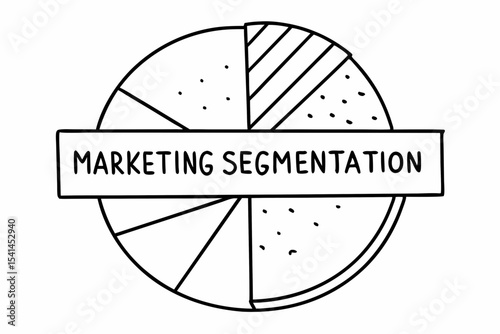 Marketing segmentation pie chart illustration