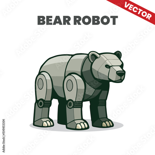 Futuristic Robot Dog Vector Illustration Sci-Fi Mechanical Canine in Chrome Style for Tech and AI-Themed Designs