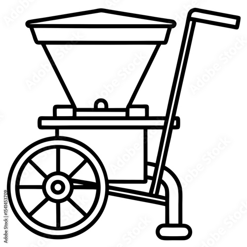 Winnowing Machine  line art vector