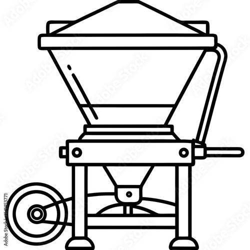Winnowing Machine  line art vector