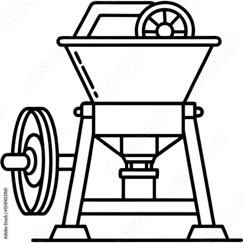 Winnowing Machine  line art vector