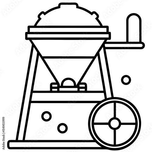Winnowing Machine  line art vector