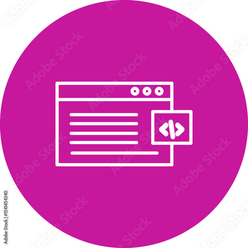 Php Vector Line Pink Circle Icon Design for personal and commercial use