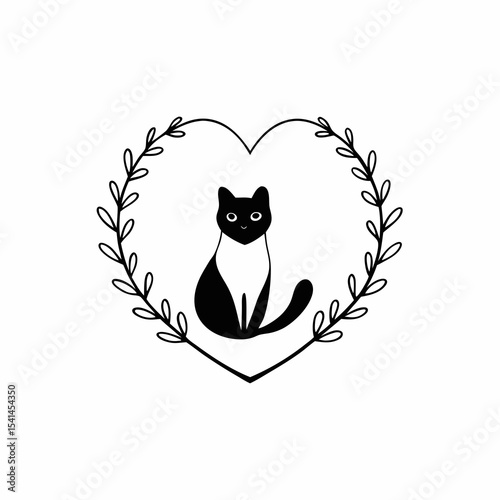 cat in a heart
