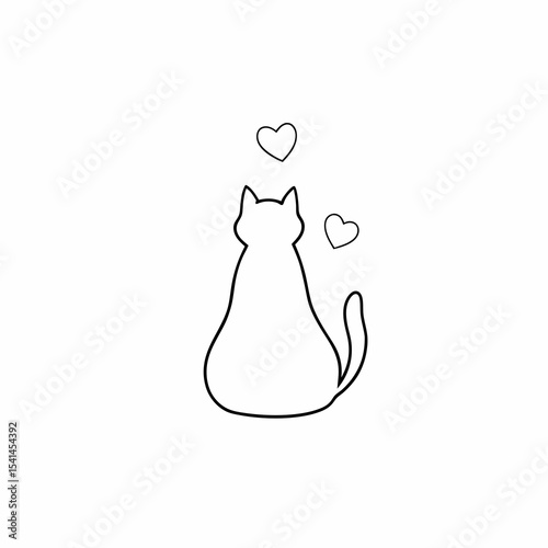 back view of a seated cat