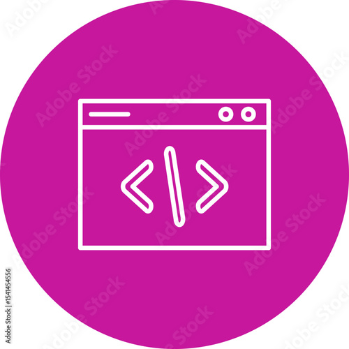 Css Vector Line Pink Circle Icon Design for personal and commercial use