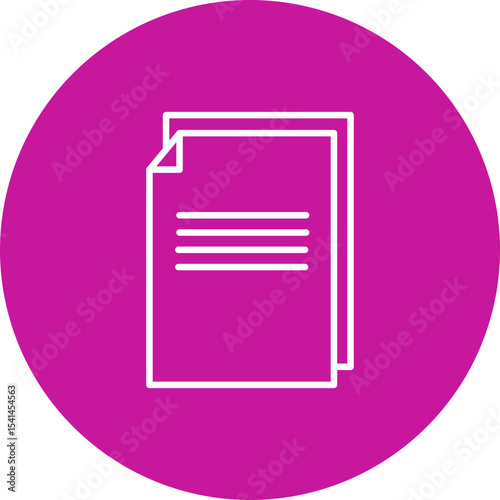 Html File Vector Line Pink Circle Icon Design for personal and commercial use