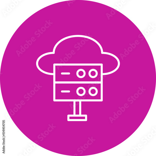 Hosting Vector Line Pink Circle Icon Design for personal and commercial use