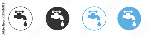 Faucet drip icon Logo Template Design set