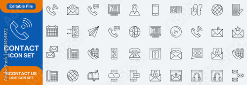 Speaking icon set. Containing dialogue, communication, talk, speech, discussion, chat, conference, meeting, voice, speech bubble, support and more. Editable line icons. Vector illustration.	