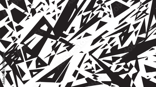 Geometric shapes intersect creating contrast chaotic abstract pattern art