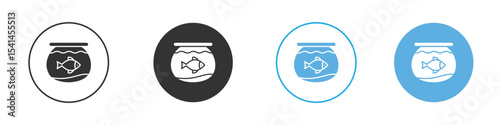 Fish bowl icon Logo Template Design set