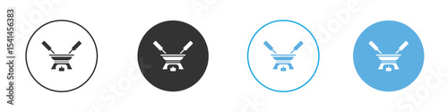 Fondue pot icon Logo Template Design set