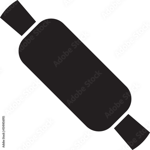 Wooden Rolling Vector Icon Stock Illustration