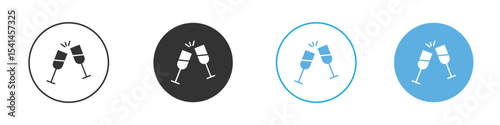 Glass-cheers icon Logo Template Design set