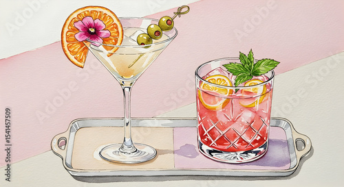 Summer Cocktails Martini and Pink Drink Recipe Ideas