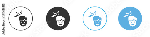 Headache icon icon Logo Template Design set