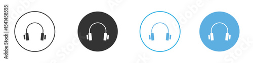 Headset icon Logo Template Design set