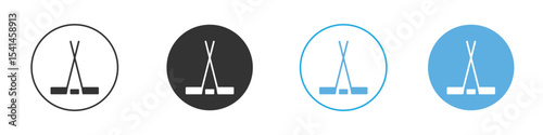 Hockey sticks icon Logo Template Design set