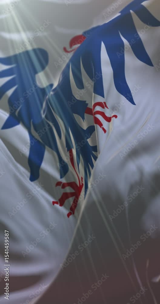 Flag of Varmland County, Sweden. 4K Vertical. Loop